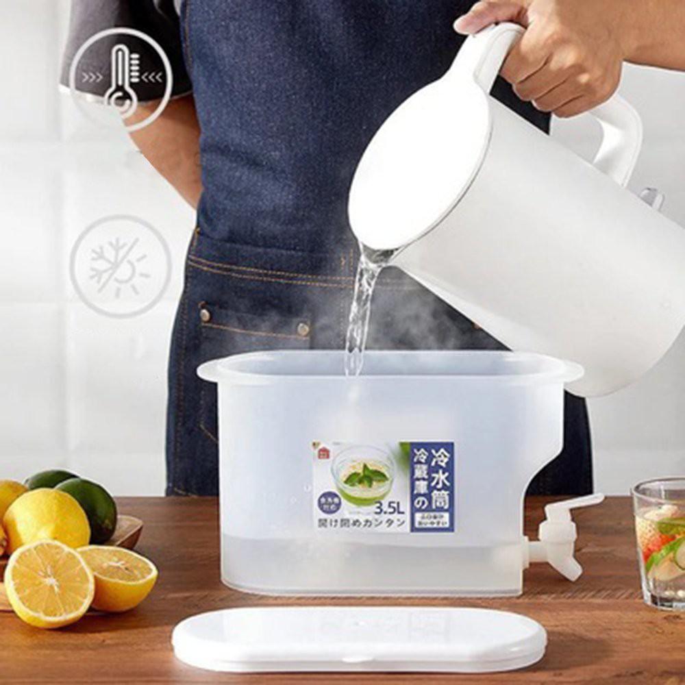 Bình nước CÓ vòi ĐỂ TỦ Lạnh 3,5 lít , bình nước detox hottrend 2021, an toàn không mùi, pha trà hoa quả, có nắp đậy kín