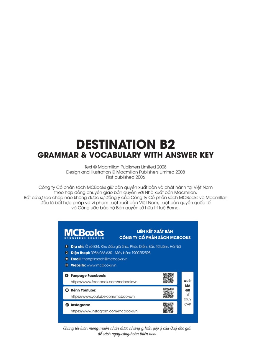 Destination B2 - Grammar And Vocabulary With Answer Key _MC