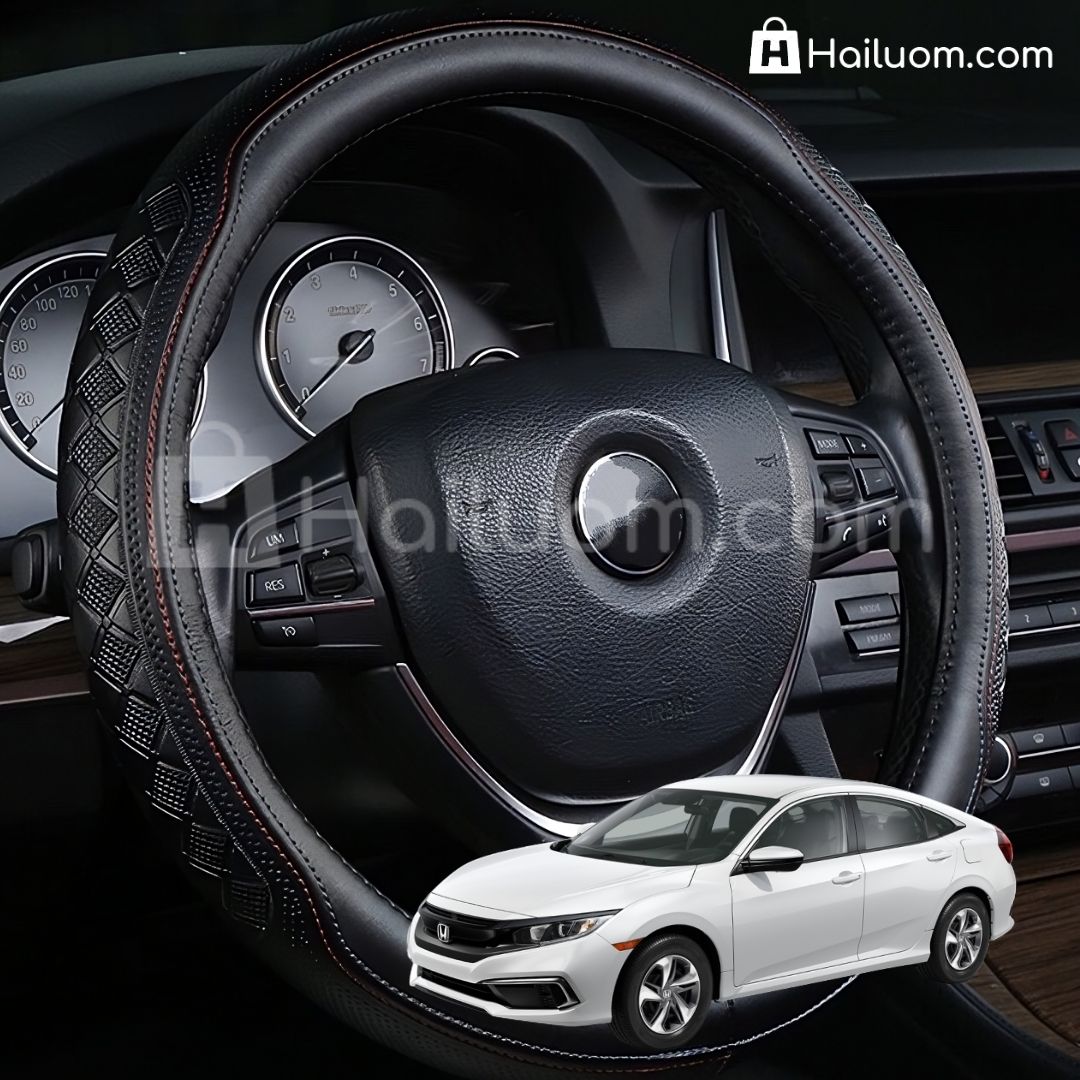 Bọc Vô Lăng ô tô cho HONDA CIVIC Da Thật Cao Cấp 4 Mùa