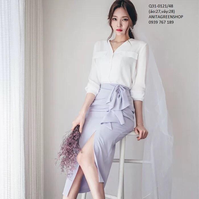 set áo và chân váy cách điệu (thời trang somiboutique) Q31-0121