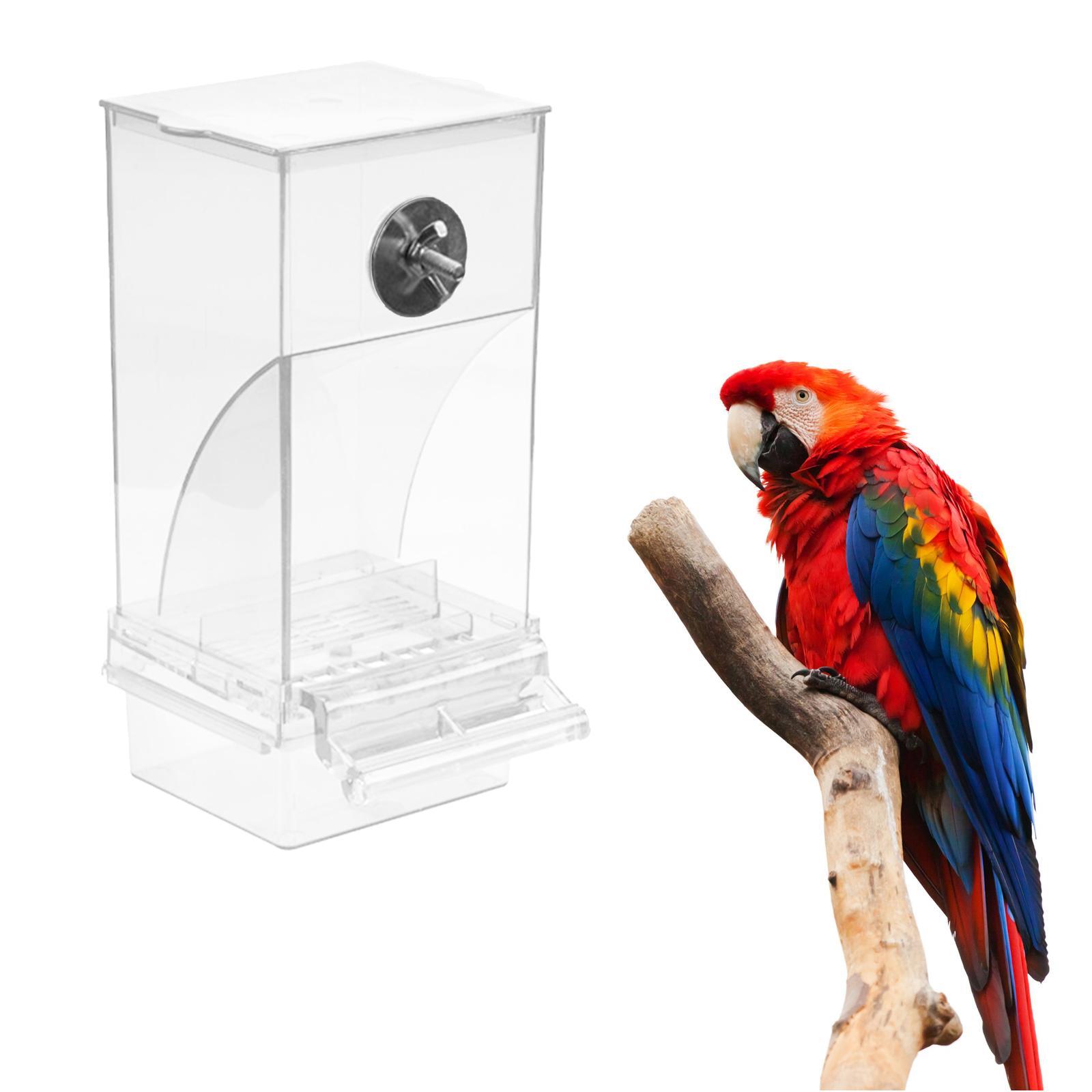 Seed Feeding Automatic Container Box Parrot Feeder Pet Bird Cage Food Feeder