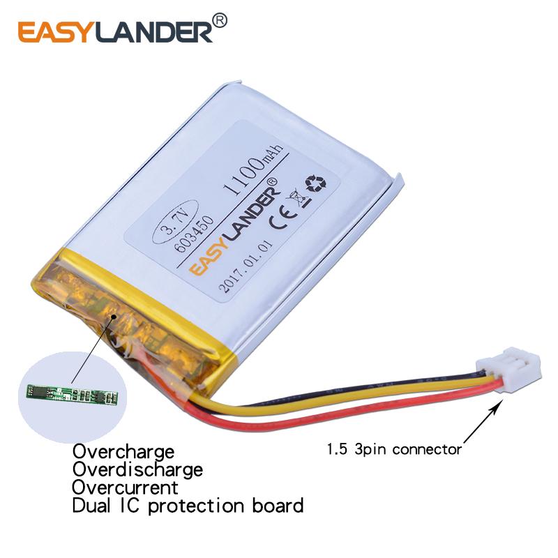 603450 3.7V 1100MAh Pin Li Polymer Cho Logitech G900 G903 G400 G403 G900 G703 X100 Chuột Không Dây Pin SP603450