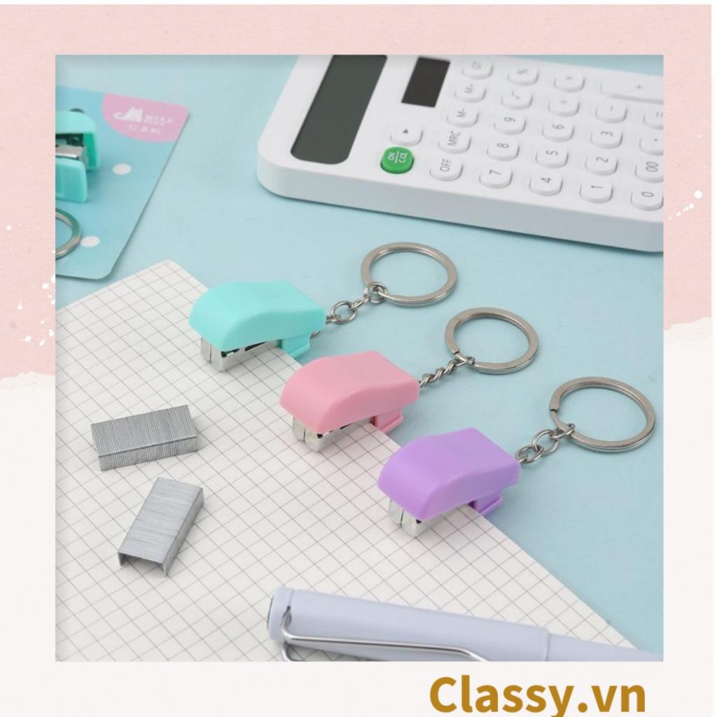 Ghim bấm giấy mini Classy cỡ nhỏ 3.9x1.6x2.7CM, nhiều màu đa dạng có thể dùng làm móc khóa PK1216