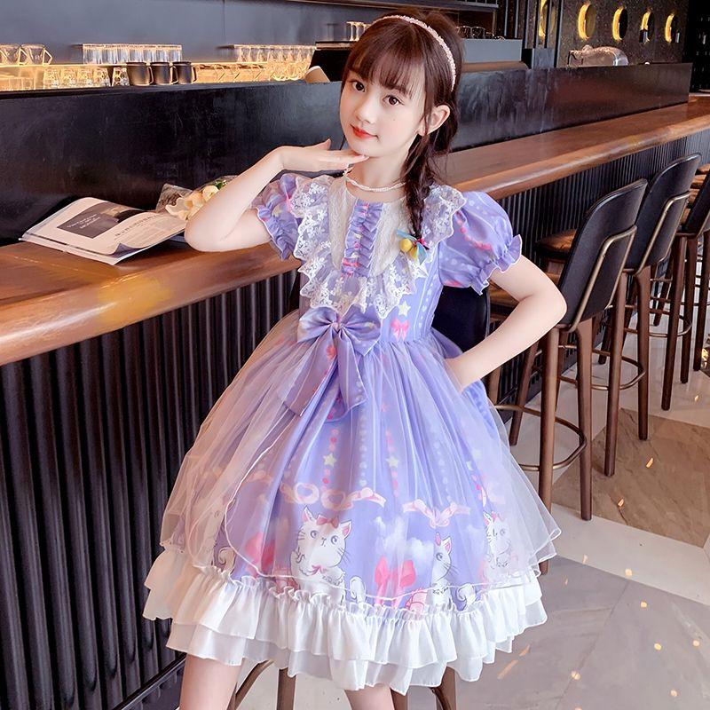 SHUANGYAN Đầm bé gái 2022 Váy mùa hè Lolita Váy mùa thu Cô gái nhỏ Váy công chúa Váy trẻ em Lolita