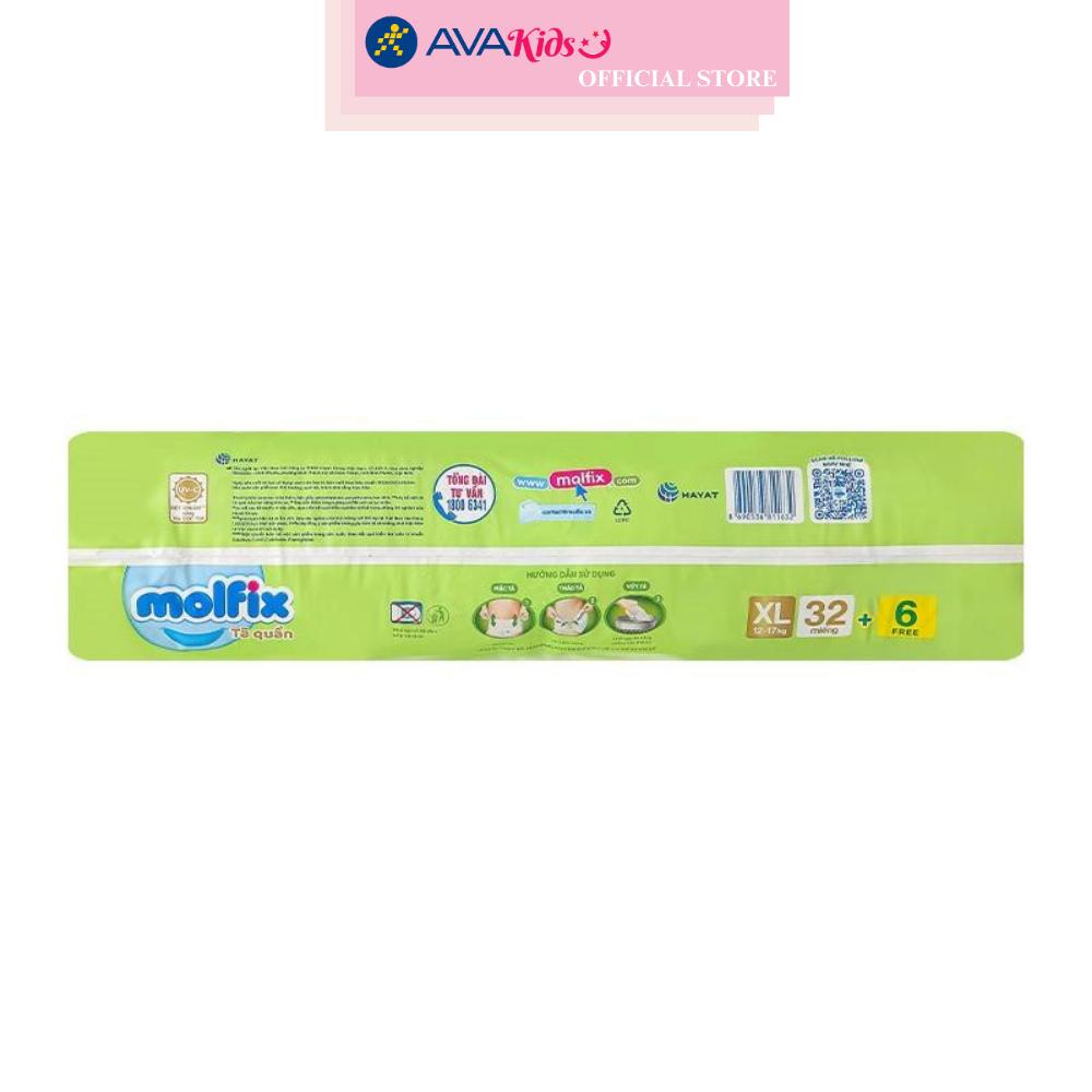 Tã quần Molfix thiên nhiên size XL 32 + 6 miếng (12 - 17kg)