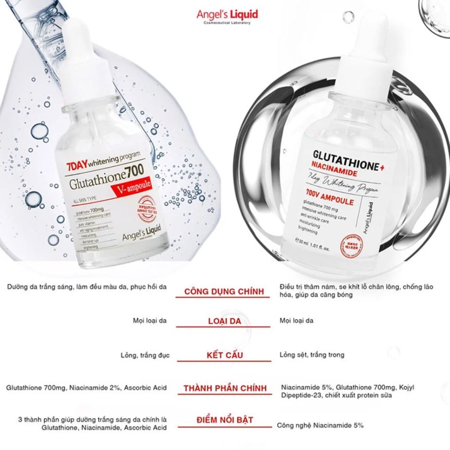 Huyết Thanh Dưỡng Trắng Da, Làm Mờ Thâm Nám Chỉ Trong 7 Ngày Angel's Liquid