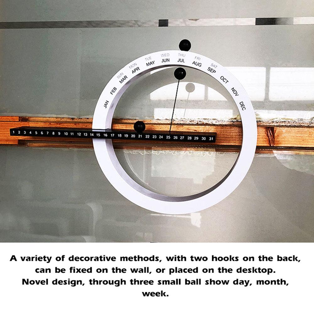 Lịch để bàn thiết kế độc đáo hình vòng tròn với quả bóng hiển thị ngày tháng,Thiết kế từ tính,Quy cách rõ ràng