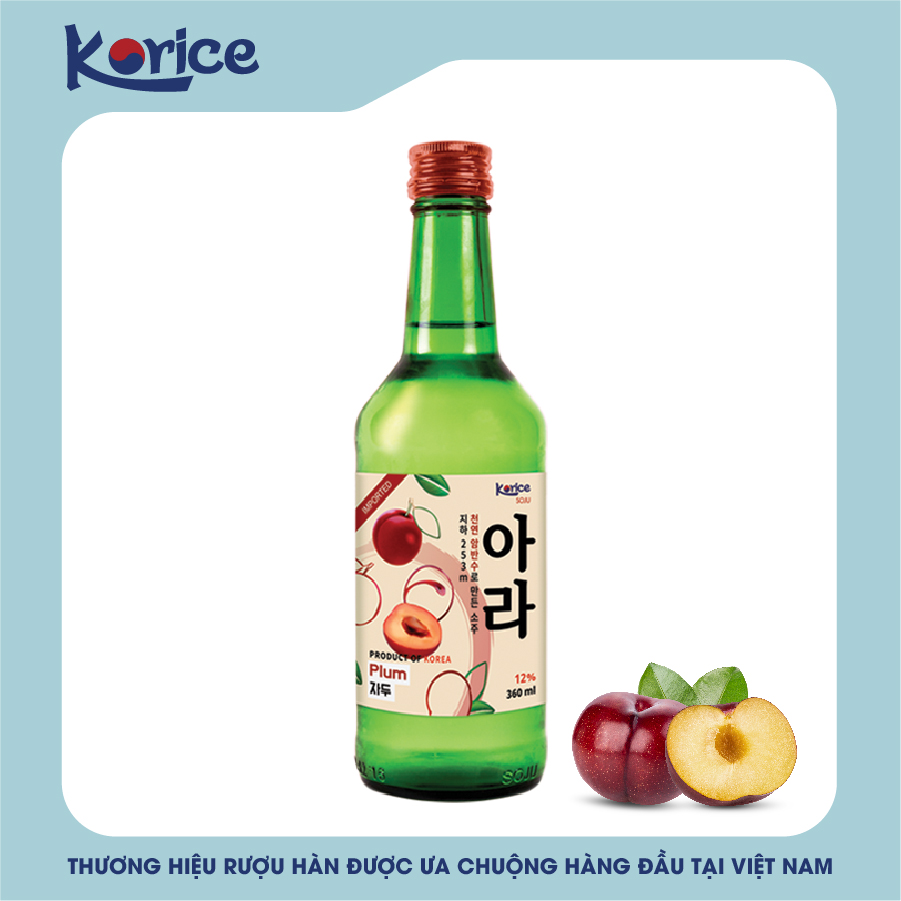 Rượu soju Korice hương Mận 12% 360ml