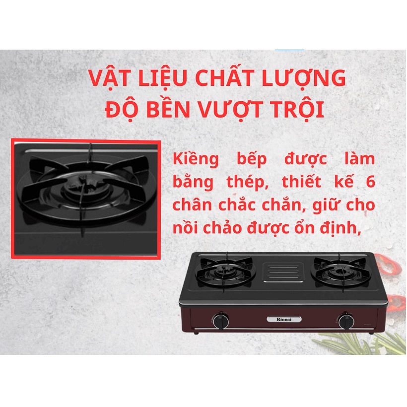 Bếp gas 7 tấc Rinnai RV-A271R(EB), Chén đồng có ngắt gas tự động - Hàng chính hãng