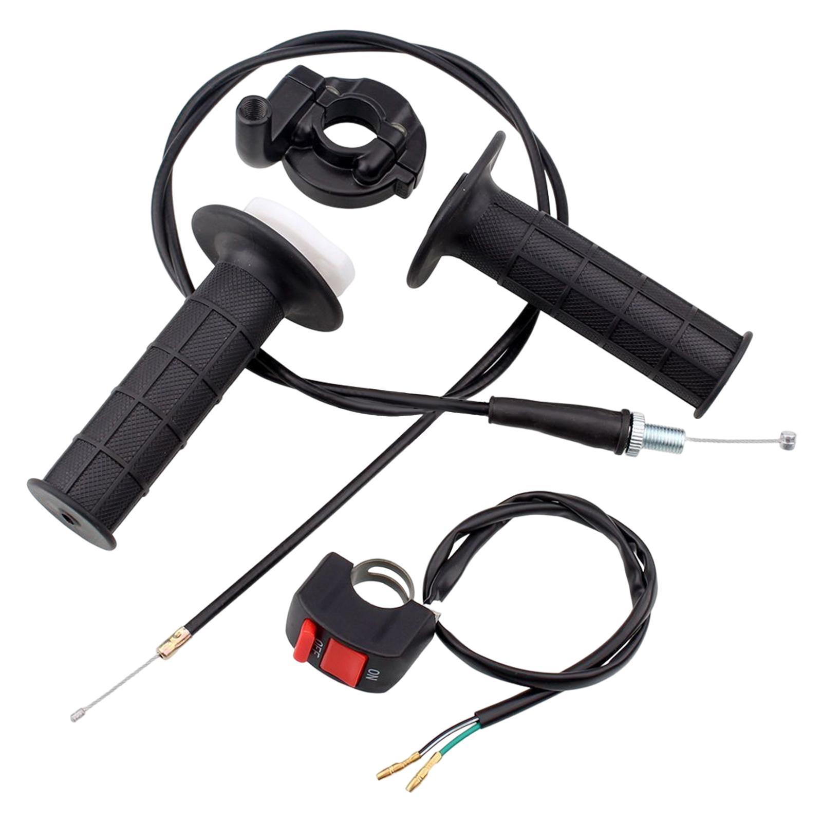 Throttle Handle Grips Cable Set for 50cc 150cc, 250cc Mini Bike Professional, Replacement, Easy to Install Accessories