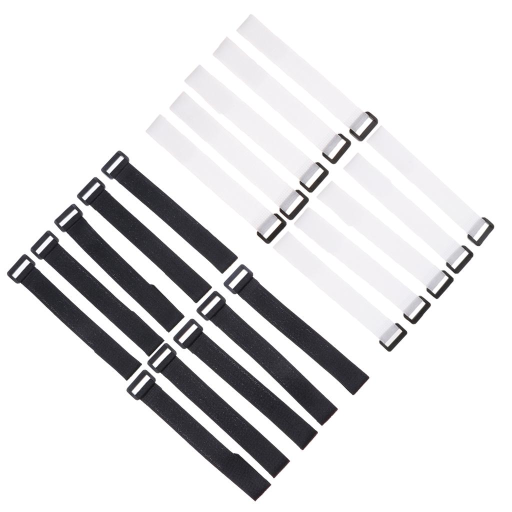 2x10 Pcs Fishing Rod Belt Bands Ties Straps Magic Sticker black