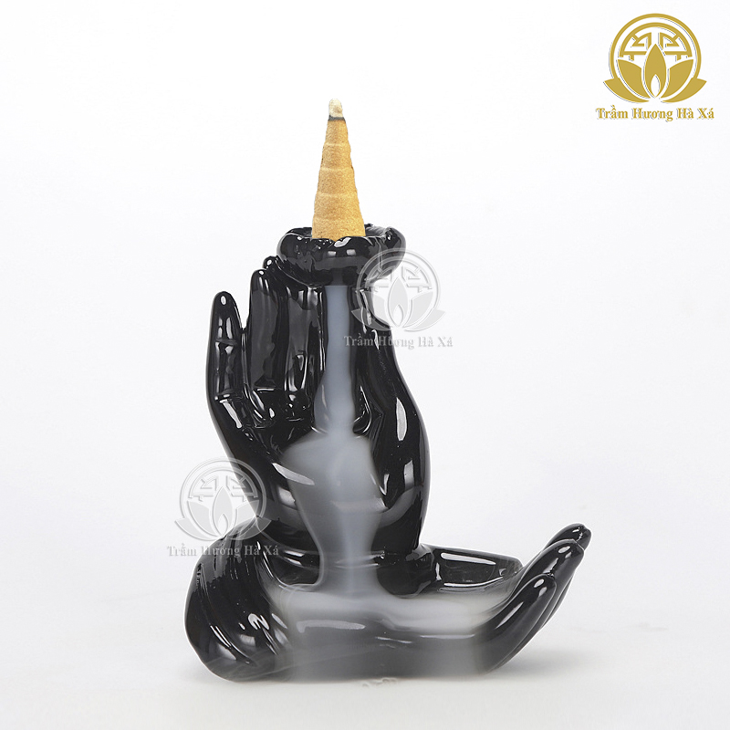 Thác khói xông đốt trầm hương phong thủy bằng sứ tạo khói ngược thu hút tài lộc Trầm Hương Hà Xá
