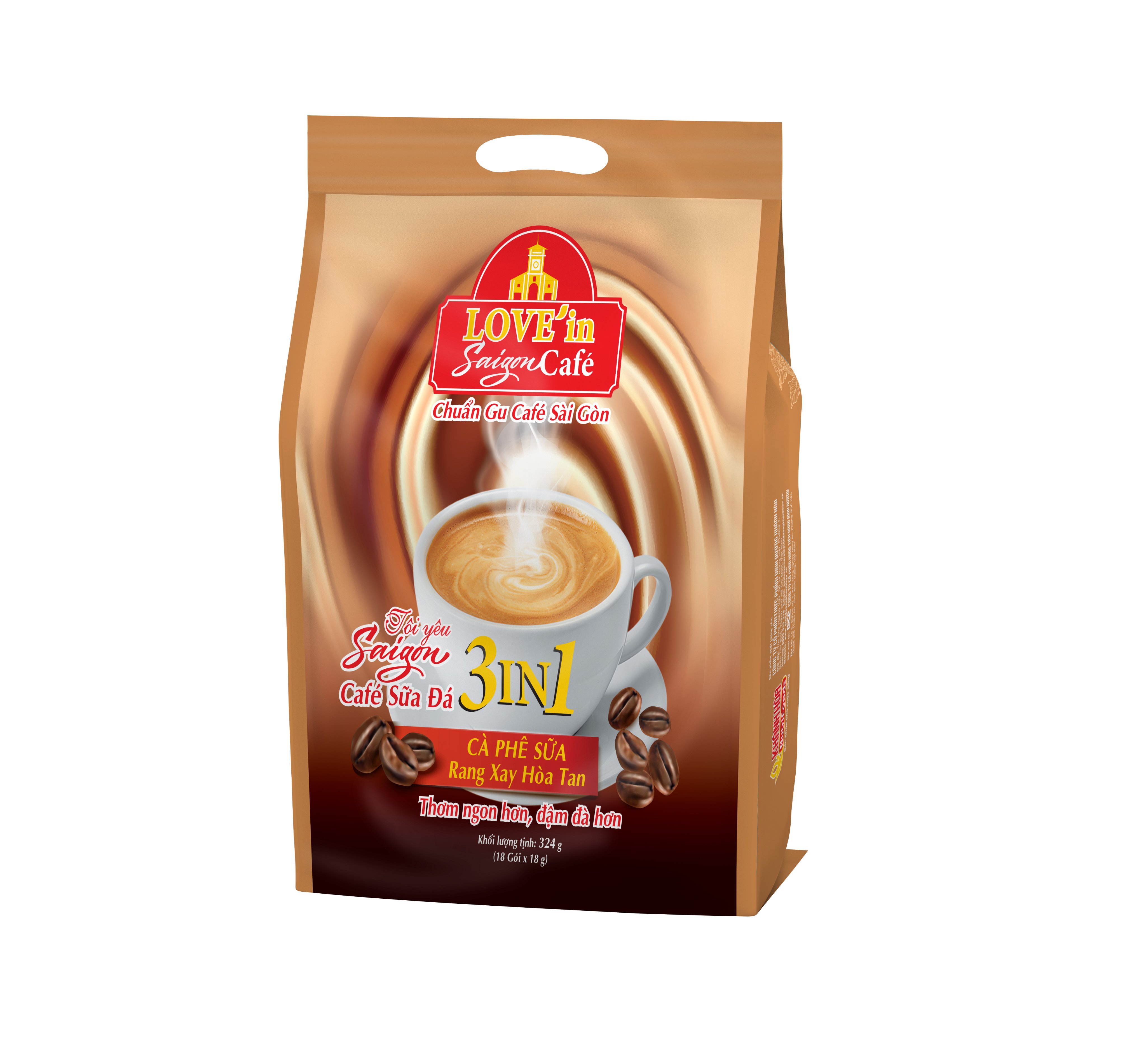 Cà Phê Sữa Rang Xay Hòa Tan 3IN1 LOVE’IN SAIGON CAFE - Thơm Ngon Hơn, Đậm Đà Hơn - Khánh Hòa NutriFoods