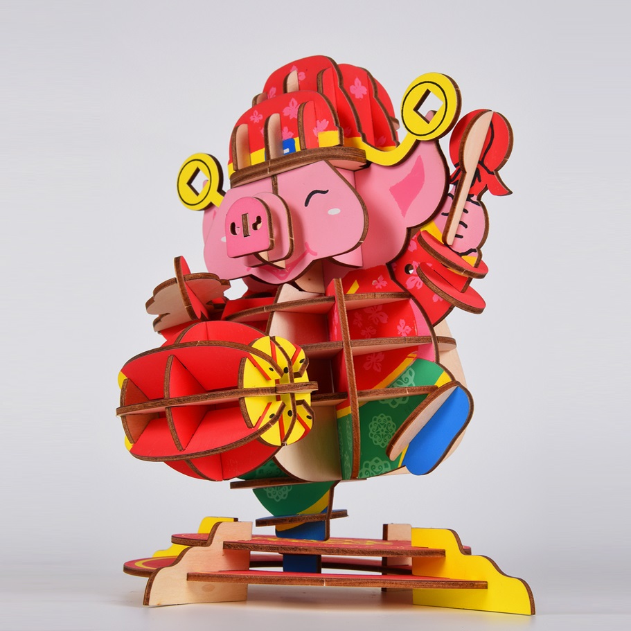 Đồ chơi lắp ráp gỗ 3D Mô hình Heo Vàng Golden Pig