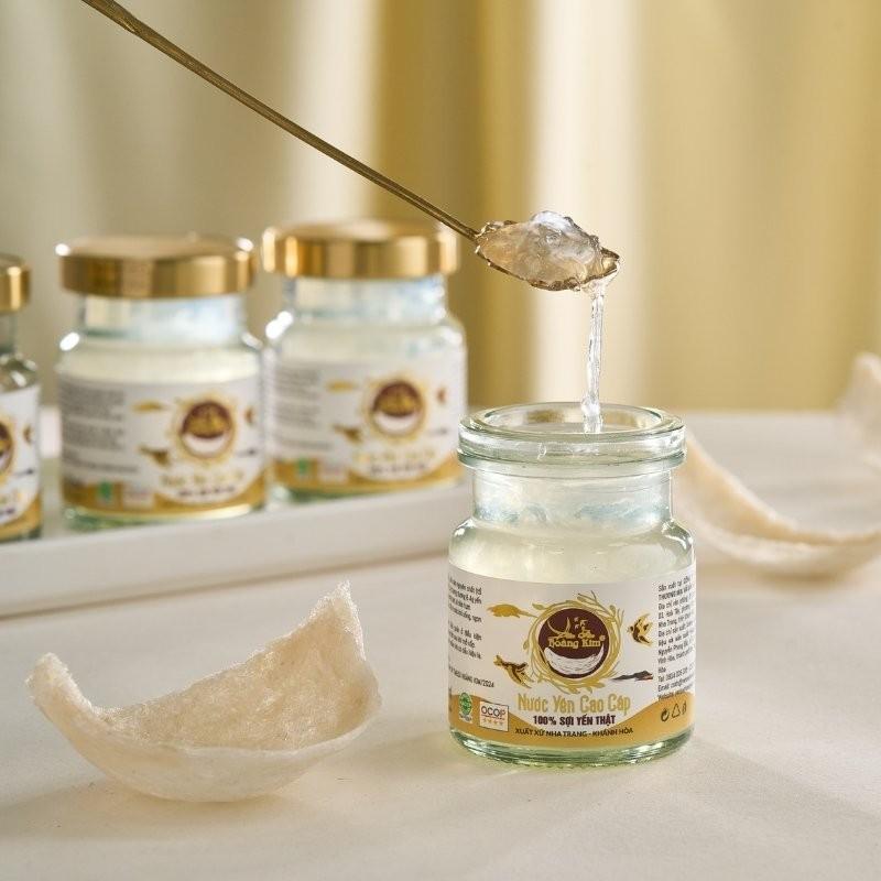 Hộp Quà Yến Sào Lộc Kim Thịnh Vượng Hoàng Kim (Set 50g Tinh Chế Sợi Thượng Hạng &amp; 4 Hũ Yến Chưng) Quà Tặng Đối Tác