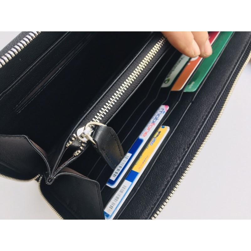 Ví nam dài, bóp nam cầm tay da bò cao cấp - clutch nam BlackMan da thật OLUX