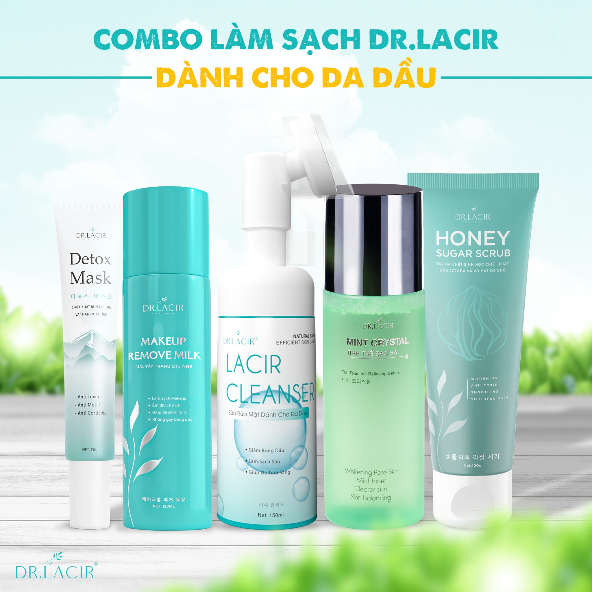 Toner Bạc Hà Dr Lacir Mint Crystal - Cân bằng độ pH cho da, làm sạch sâu