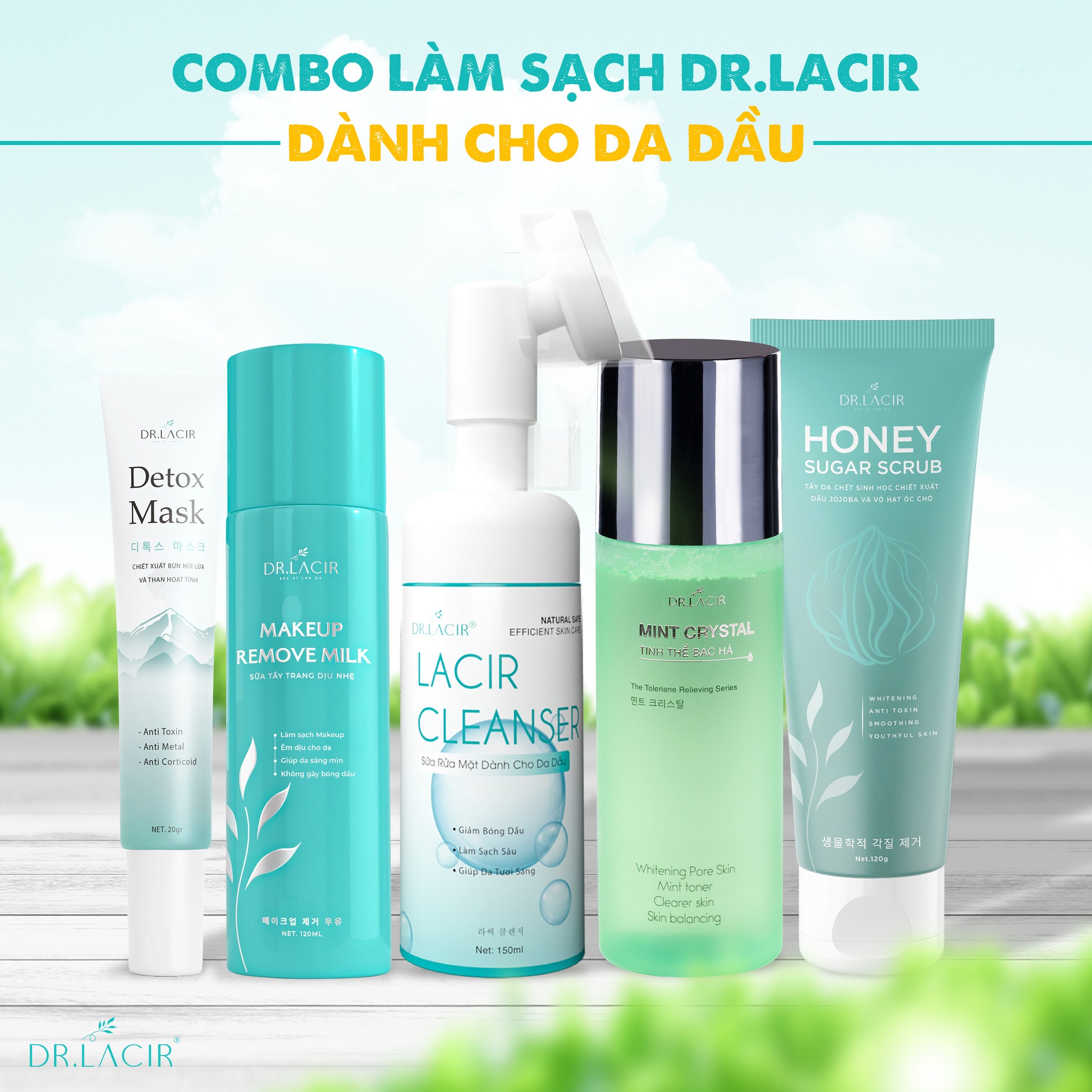 Toner Bạc Hà Dr Lacir Mint Crystal - Cân bằng độ pH cho da, làm sạch sâu (Chính Hãng Dr Lacir)