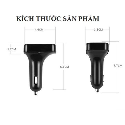 Tẩu Sạc ô tô Kiêm Nghe Nhạc MP3, Kết Nối Điện Thoại Qua Bluetooth, Kết Nối Dàn âm Thanh Trên Xe Qua Sóng FM