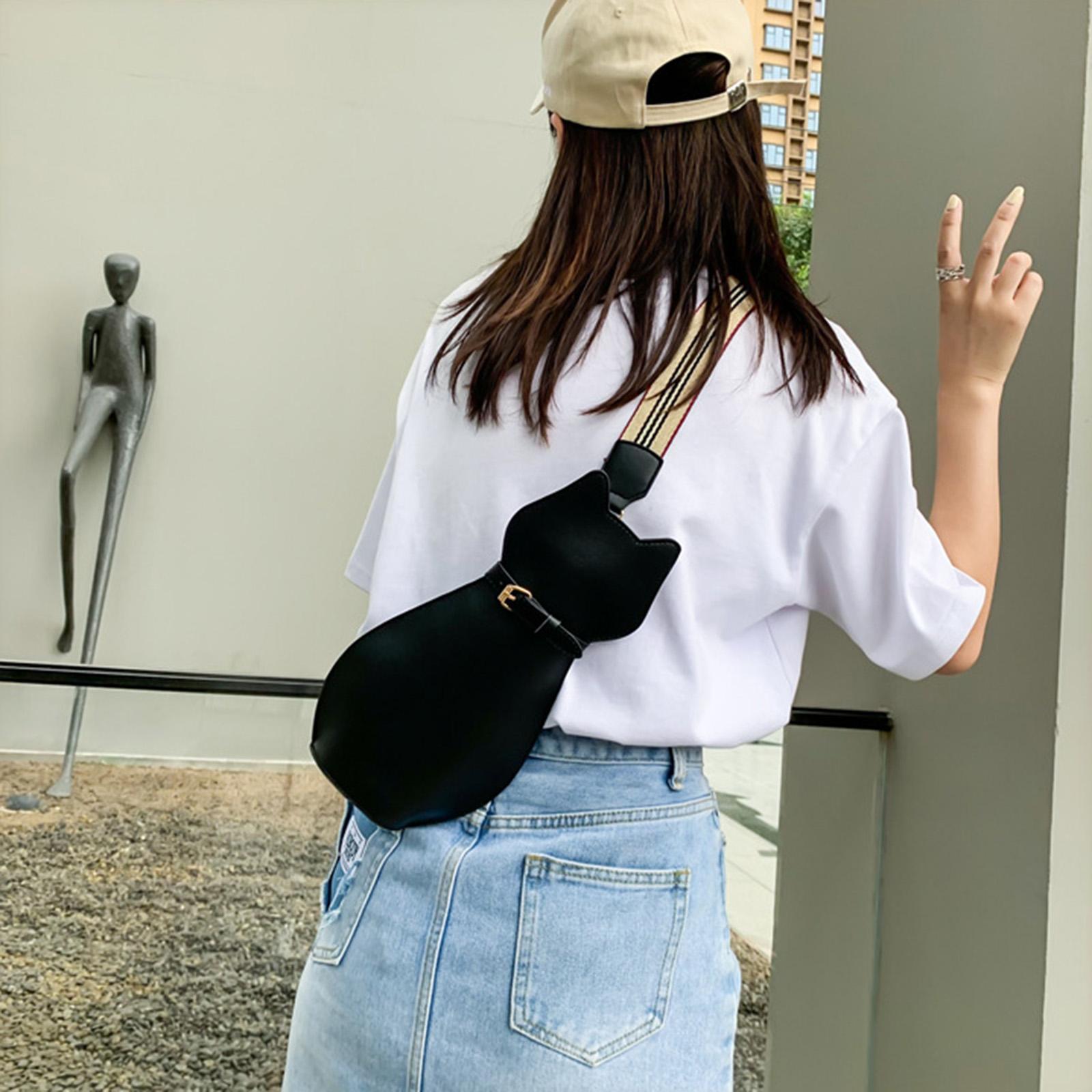 Womens Handbag Travel Purse Lady Wallet Satchel Fashion Pouch Funny PU Cat Shaped Bags Shoulder Bag for Hiking Vacation Work Outdoor Traveling