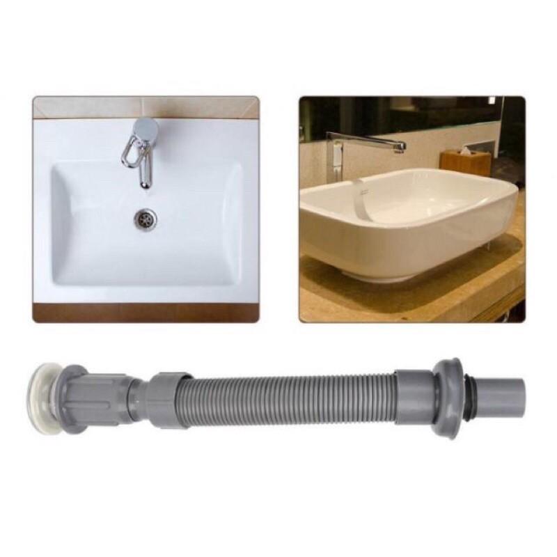 Bộ xả ruột gà nhấn , gạt trong bồn rửa tay .