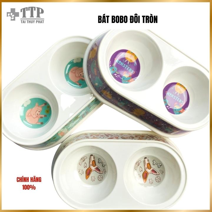 Bát Bobo đôi tròn cho chó mèo nhựa melamine cao cấp - Pet Tài Thủy Phát - T076