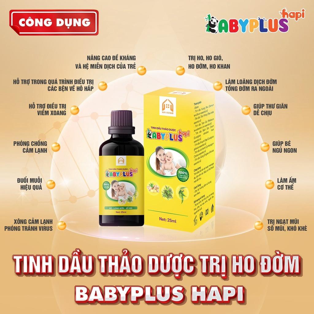 Tinh dầu thảo dược Babyplus Hapi - Giảm ho, giảm đờm, hỗ trợ viêm xoang