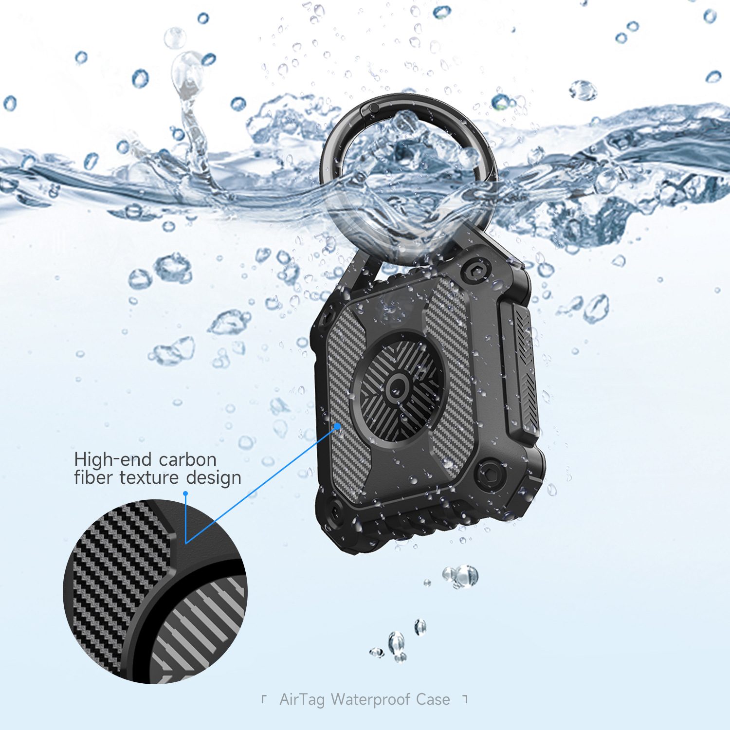 Ốp Bảo Vệ Toàn Diện Chống Nước Chống Va Đập Black Shark cho AirTag - Hàng Chính Hãng