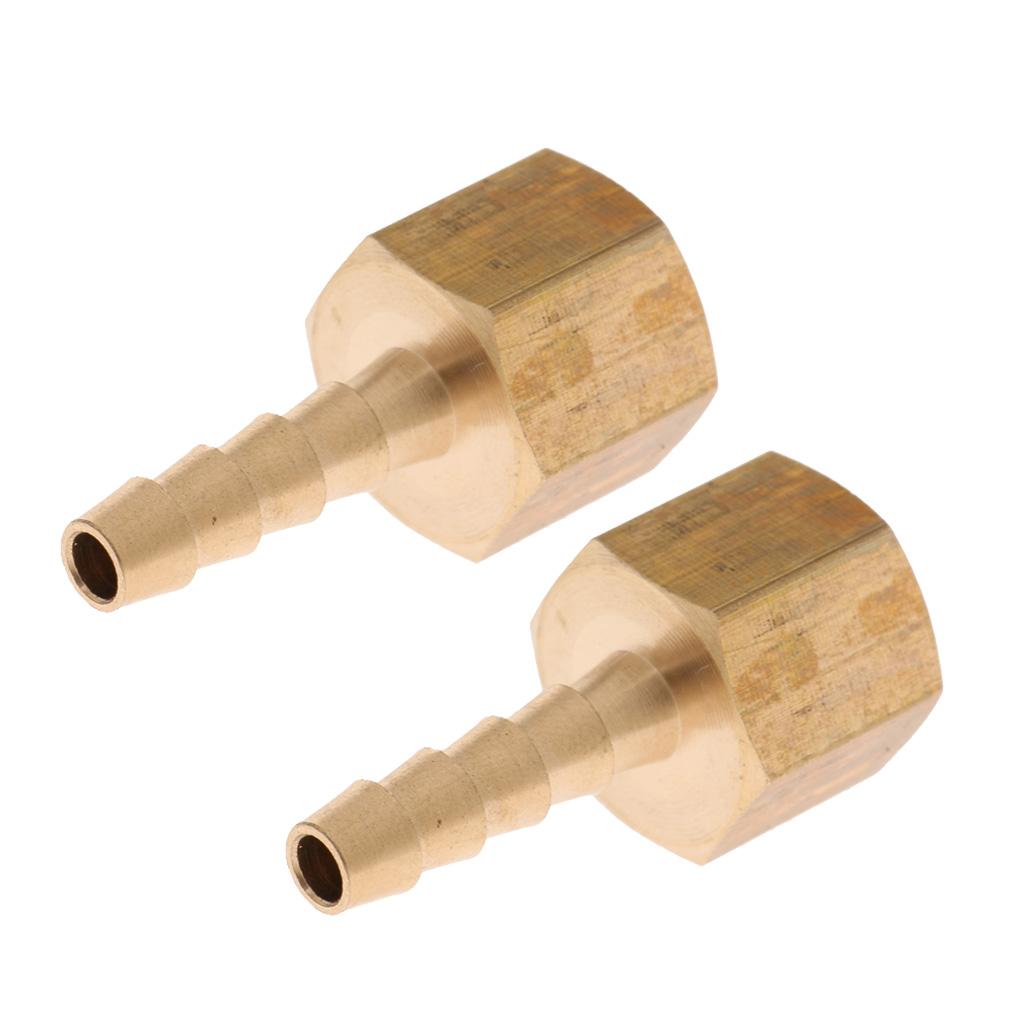2 Chiếc Đồng Nữ Vòi Lắp, Cổng Kết Nối Đầu Nối Adapter Barb 1/4  BSP DÂY CHUYỀN 6mm