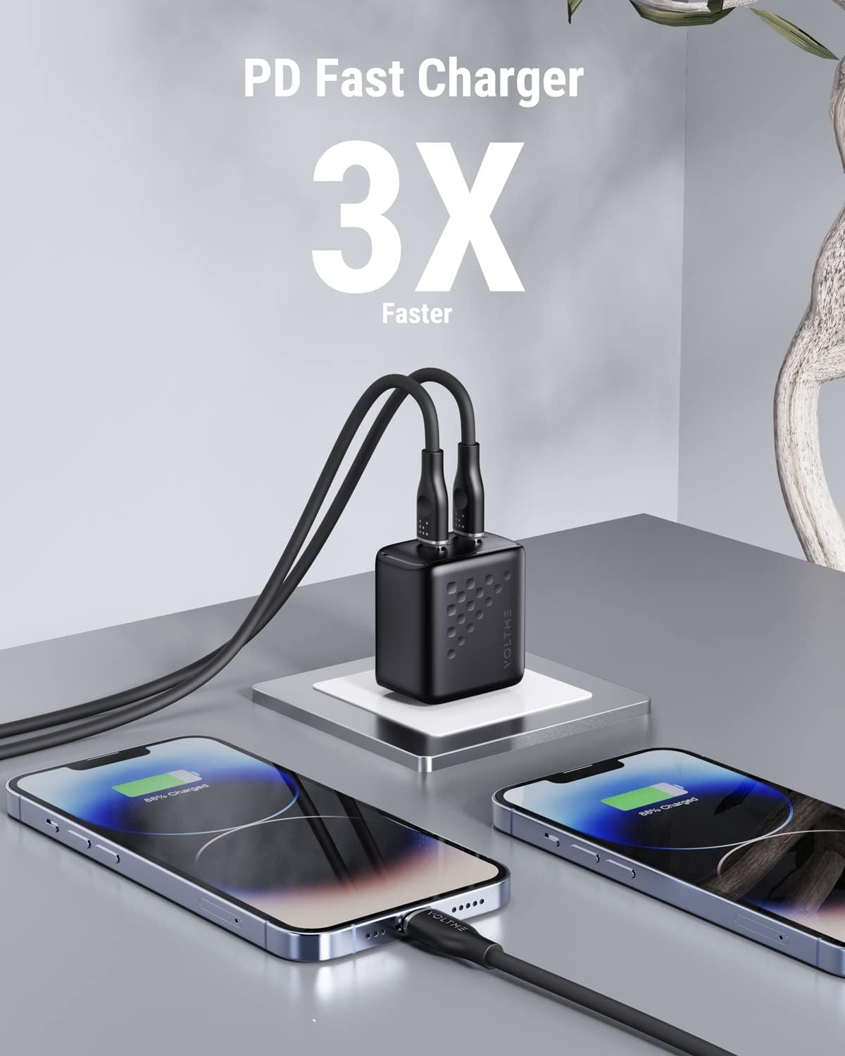 Cốc Sạc Nhanh Voltme Revo 35 Duo Lite Dual-port PD 35W Wall Charger with GaN Tech (2 Type-C) (Hàng chính hãng)