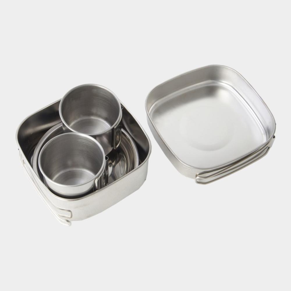 6pcs Camping Cookware Set Outdoor Portable Picnic Cookware Kit Stainless Steel Travel Tableware Cooking Accessory