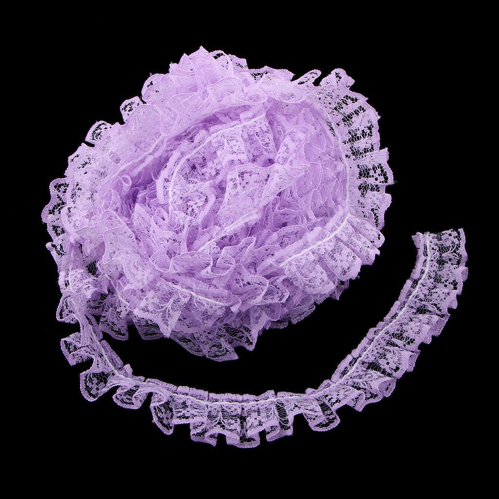 3-5pack 5 Yards Various Colors Ribbon Floral Elastic Lace Trim Handcraft