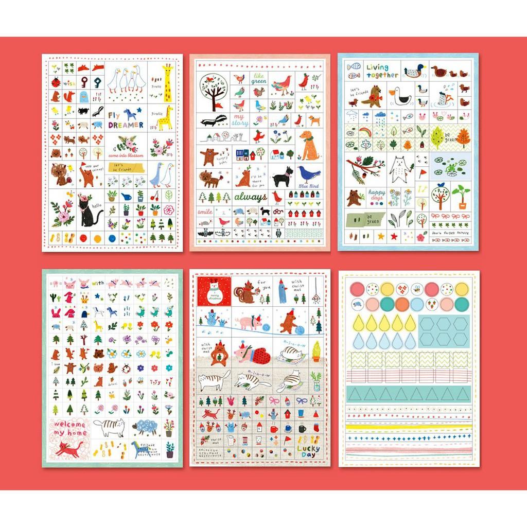 Set 6 tập nhãn dán hình vẽ mini siêu cute trang trí