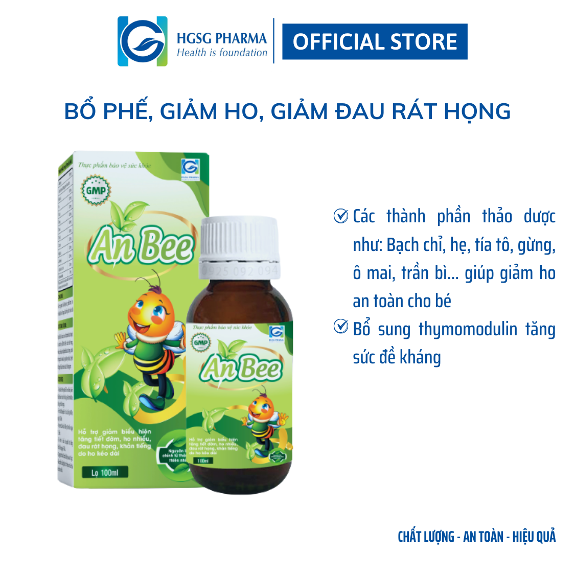 Combo bổ phế cho bé HGSG Pharma Siro ho AnBee