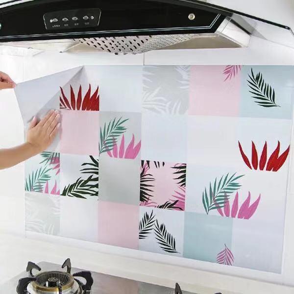 Decal dán bếp tráng nhôm chịu nhiệt - Lá Dương Xỉ 2 màu
