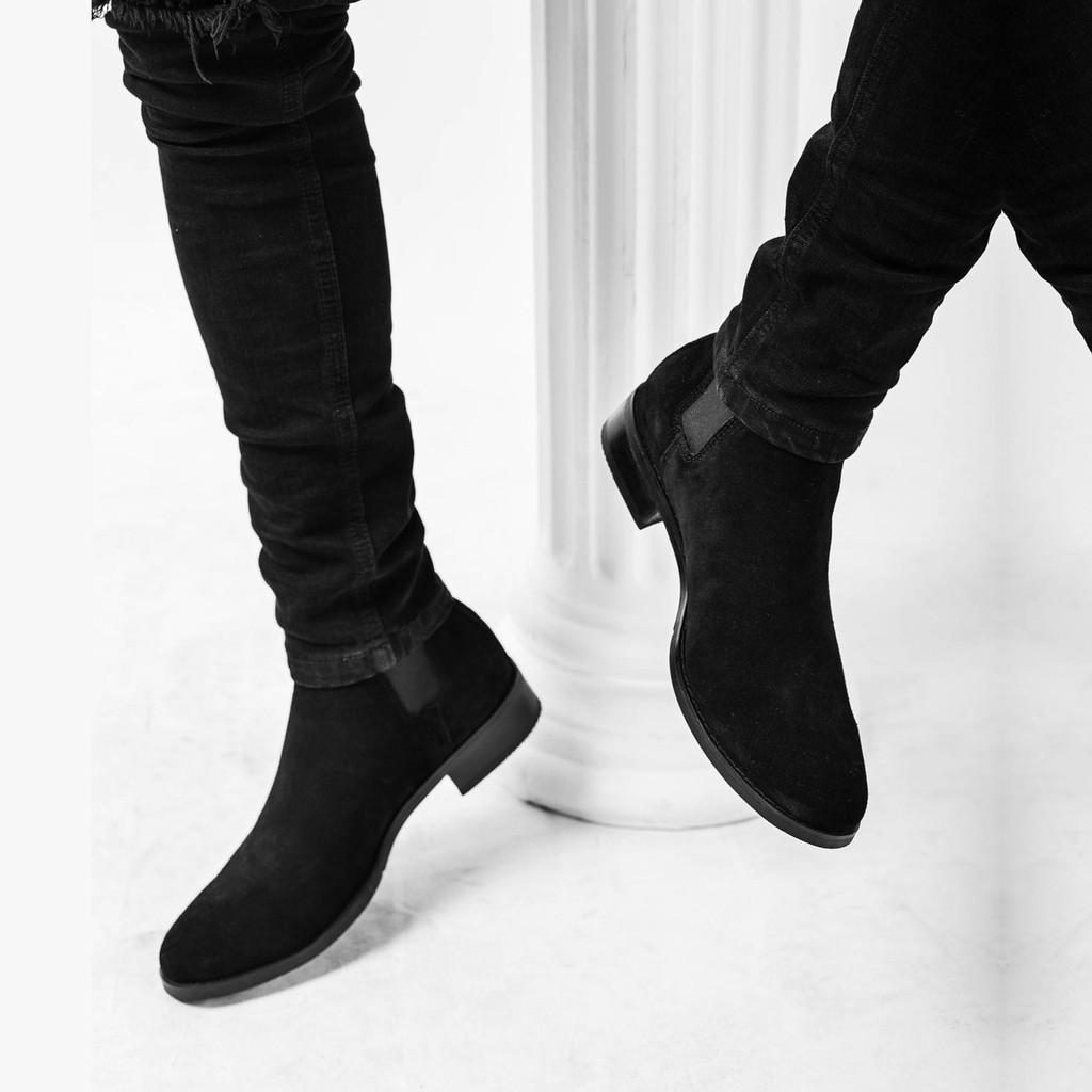 Giày nam Boots Khóa Kéo Streetwear Da Bò Đế Phíp Cao Cấp