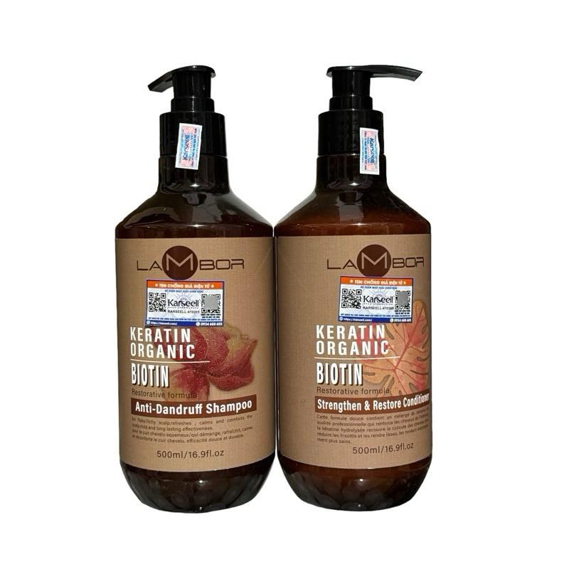 Dầu Gội Xả Lambor Biotin Sạch Gàu Giảm Dầu Bết Ngăn rụng tóc