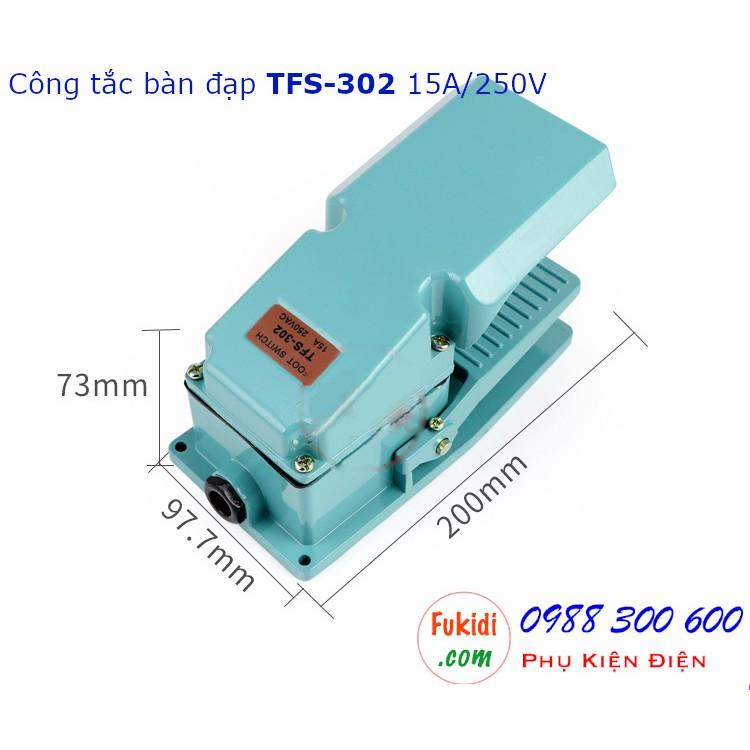 Công tắc bàn đạp, cóc đạp điện TFS-302 15A/250V, ba chân ra, hai tiếp điểm NO và NC