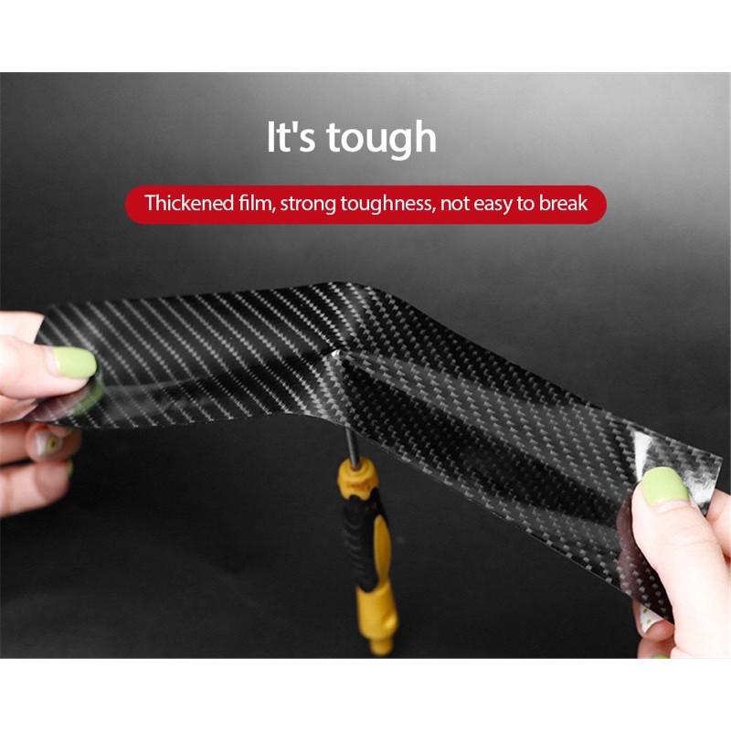 Decal Nano Dày - Dẻo Đa Năng, Chống Thấm, Chống Trầy Xước Cuộn Dài 3 Mét - Vân carbon - băng dính trong suốt - Đen Carbon