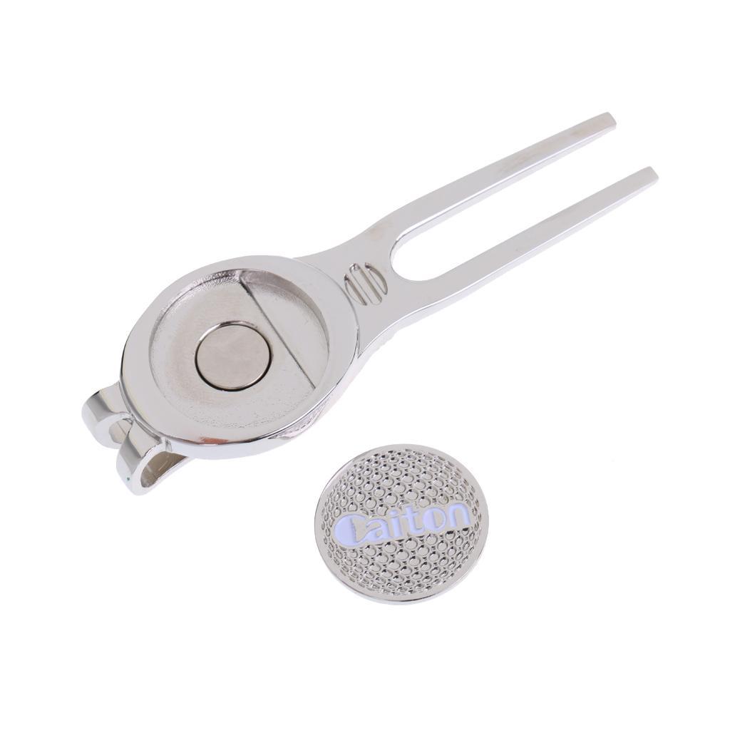 Hat Clip With Golf Ball Marker + Golf  Repair Tool