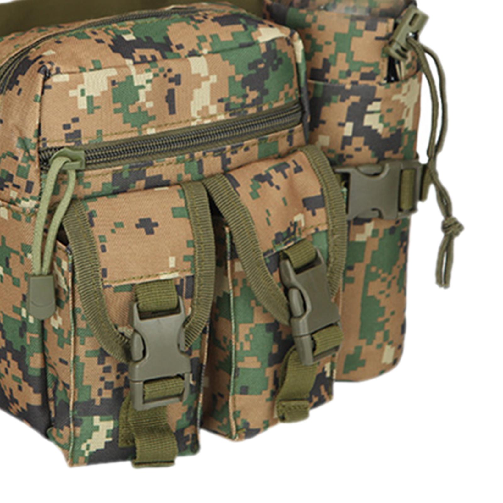 Outdoor Men Waist Pack Bag Hiking Water Bottle Pouch Waterproof Sports Hunting Walking Climbing Mountaineering Riding Fishing Camping Shooting Utility