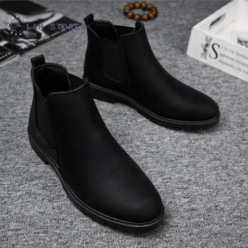 Giày boot nam cao cổ da PU nhập khẩu LAH STORES