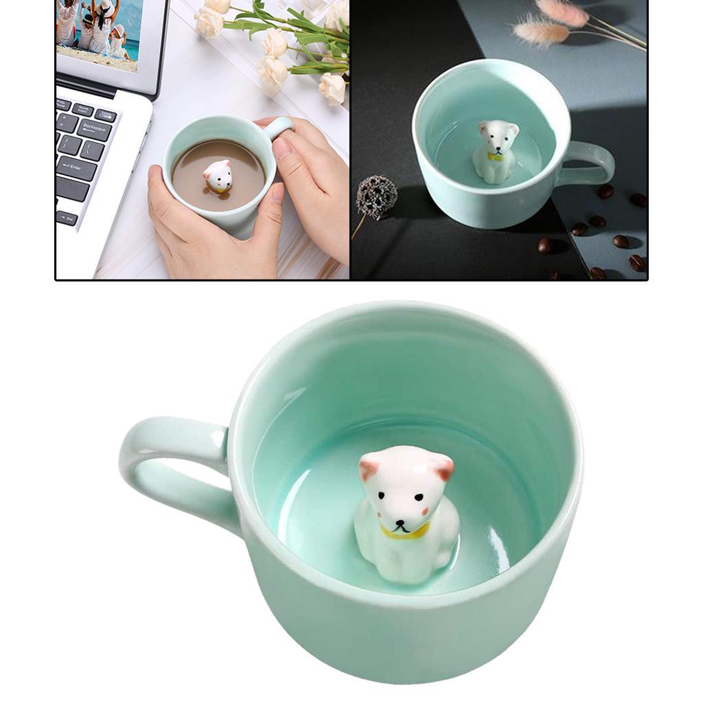 3 Pcs Coffee Mug Cartoon Ceramic Hand Painted Milk Tea Cup Gifts for Kid