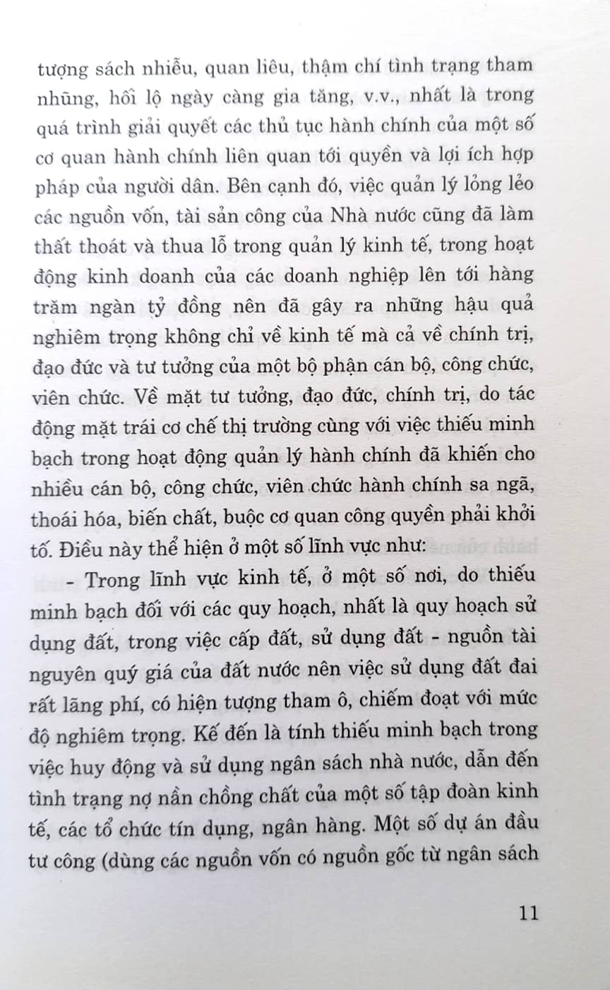 Vấn đề minh bạch hóa hoạt động quản lý hành chính Nhà nước ở Việt Nam hiện nay