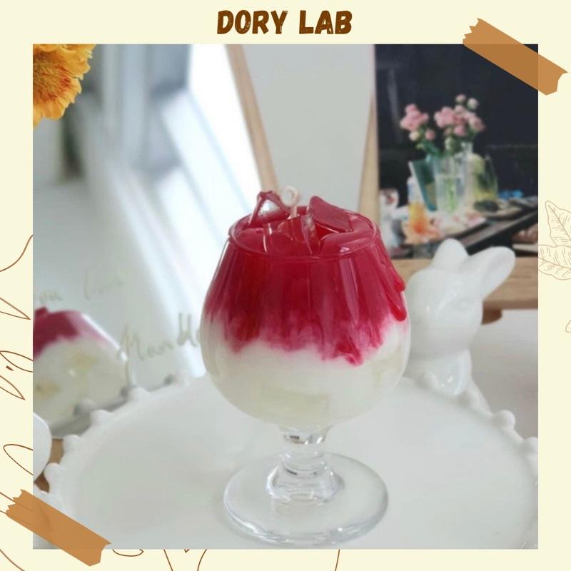 Nến Thơm Handmade Ly Trà Sữa Thạch Jelly Mix Topping Trái Cây - Dory Lab