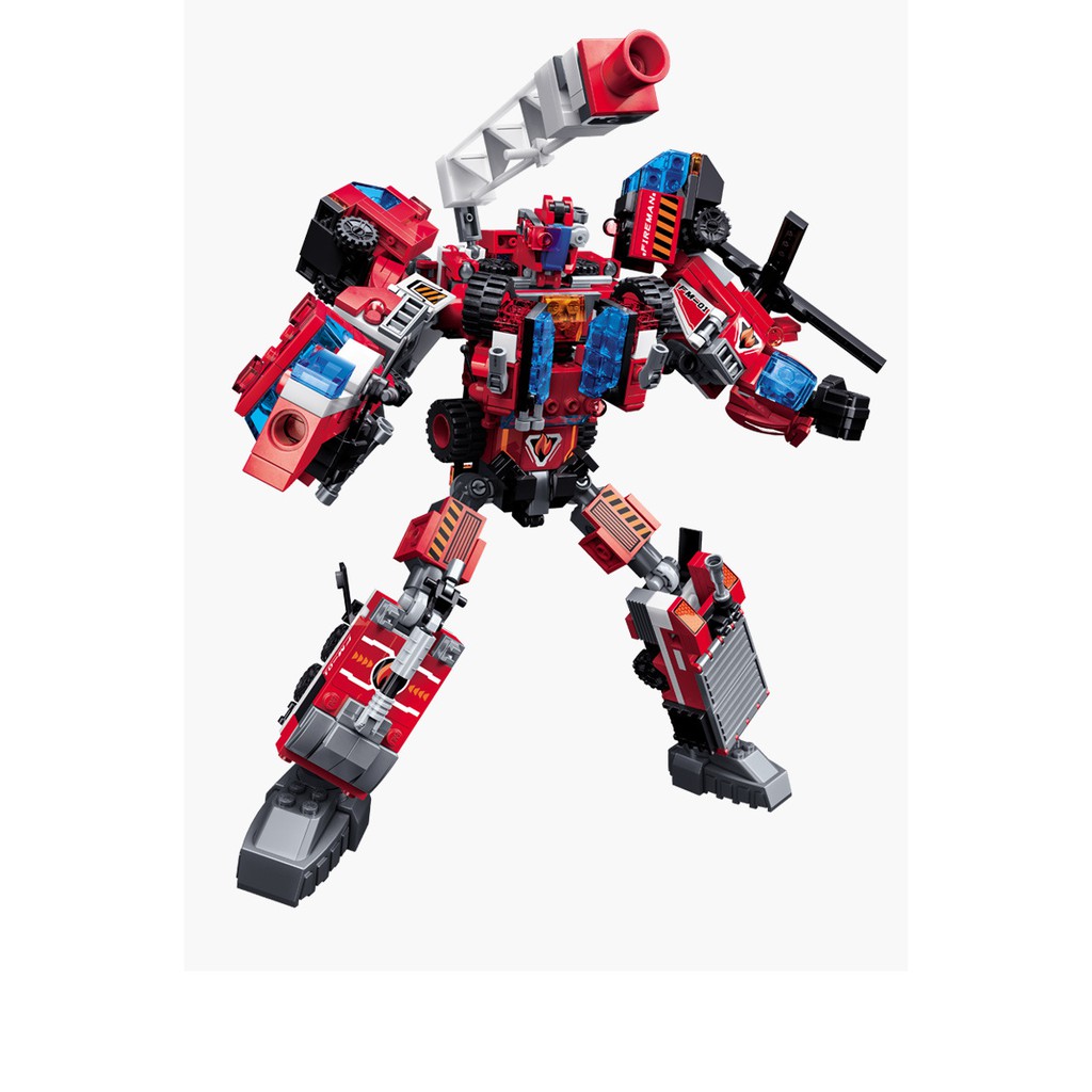 Đồ chơi Lắp Ráp Robot biến hình xe cứu hỏa 6 trong 1 - Enlighten 1416 FIERCE ARES