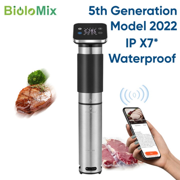 Máy nấu chậm Sous Vide BioloMix SV-9008 Smart cảm ứng thông minh - Màn hình LED, điều khiển kết nối qua app điện thoại - HÀNG NHẬP KHẨU