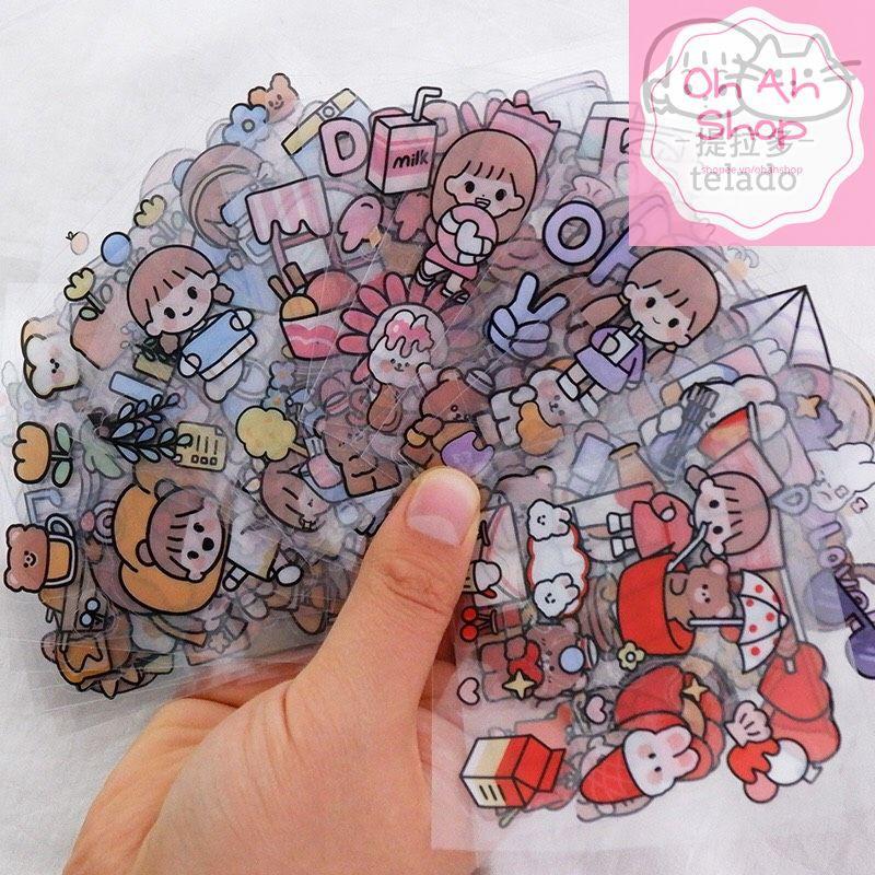  Sticker 1000 hình Hộp quà tặng dán hoạt hình trang trí sổ lưu niệm dễ thương Hộp Happy day