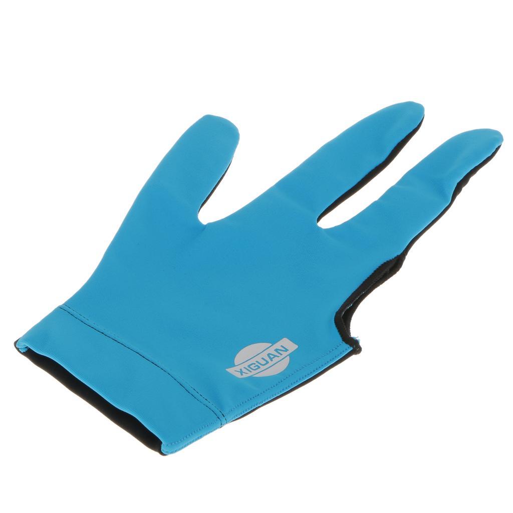 2-10pack Nylon Three Finger Right Hand Snooker Billiard Cue Pool Glove Blue