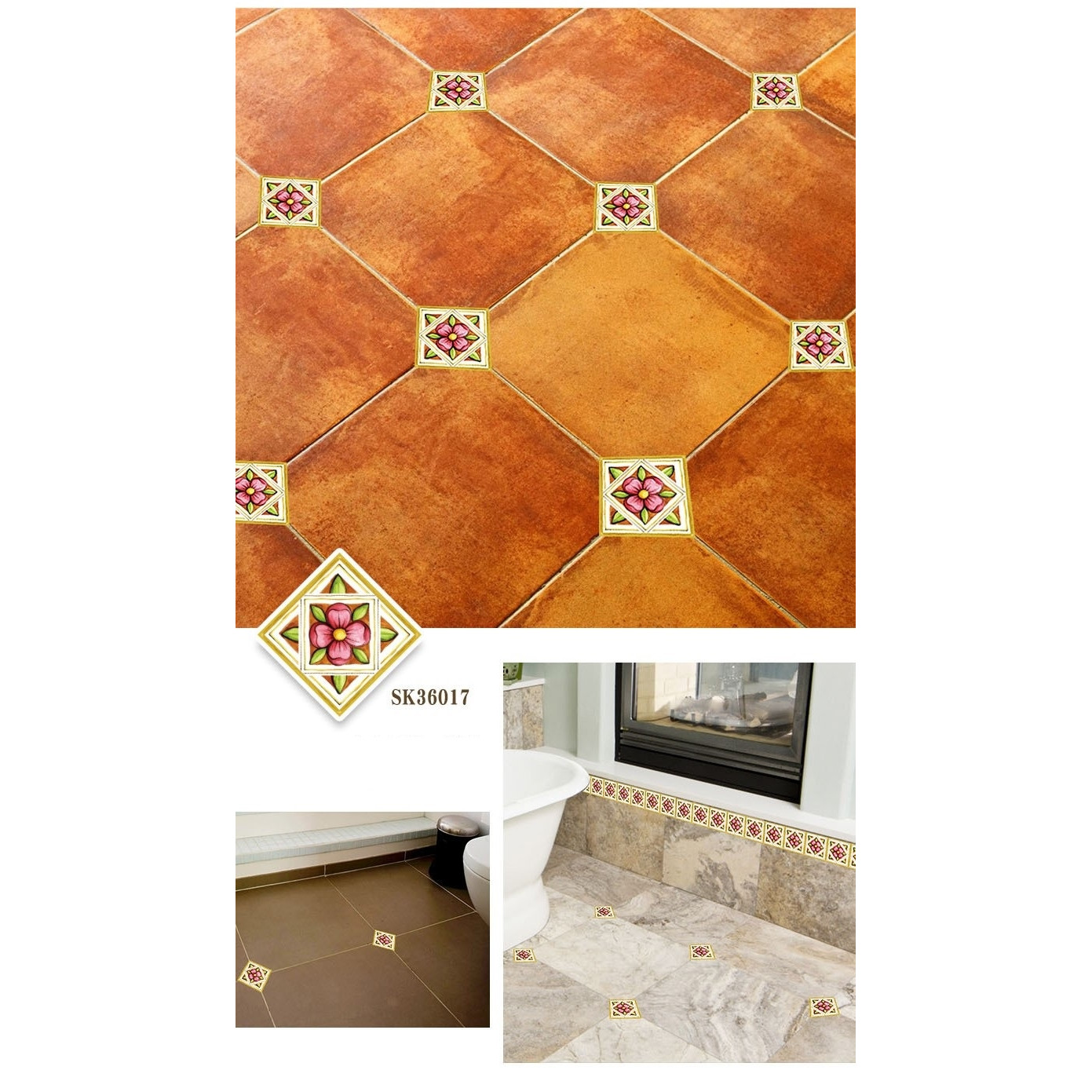 Decal giả gạch 15 Trang trí quán đẹp